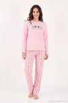 Desenli Yumuşak Dokulu Kışlık Polar Kadın Pijama Takımı 6575031 PEMBE