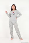 Desenli Yumuşak Dokulu Kışlık Polar Kadın Pijama Takımı 6575031 GRİ