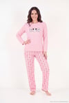 Desenli Yumuşak Dokulu Kışlık Polar Kadın Pijama Takımı 6575031 PEMBE