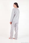 Desenli Yumuşak Dokulu Kışlık Polar Kadın Pijama Takımı 6575031 GRİ