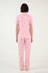 Desenli Yumuşak Dokulu Regular Fit Düğmeli Kısa Kollu Kadın Pijama Takımı 65750101Y AÇIK PEMBE