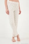 Desenli Yumuşak Dokulu Regular Fit Düğmeli Kısa Kollu Kadın Pijama Takımı 65750101Y EKRU-YEŞİL