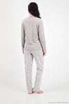 Desenli Yumuşak Dokulu Uzun Kollu Kadın Pijama Takımı 6575016 GRİ