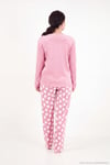 Desenli Yumuşak Dokulu Uzun Kollu Kadın Pijama Takımı 65750155 PUDRA
