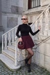 Dik Yaka Büzgü Detaylı Kadın Bluz 5866884 SİYAH