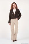 Dik Yaka Düğmeli Kısa Kadın Kaşe Mont 611AW115 KAHVE