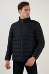 Dik Yaka Fermuarlı Cepli Slim Fit Şişme Erkek Mont 649002 LACİVERT