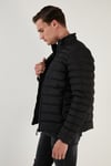 Dik Yaka Fermuarlı Cepli Slim Fit Şişme Erkek Mont 649002 SİYAH