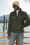 Dik Yaka Fermuarlı Cepli Slim Fit Şişme Erkek Mont 649002 HAKİ