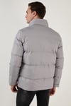 Dik Yaka Fermuarlı Suya ve Rüzgara Karşı Dayanıklı Slim Fit Şişme Erkek Mont 649004 AÇIK GRİ