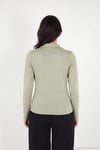 Dikiş Detaylı Yarım Fermuarlı Örme Kadın Bluz 5866643 Olive