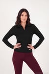 Dikiş Detaylı Yarım Fermuarlı Örme Kadın Bluz 5866643 SİYAH