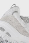 D'Lites - Glimmer Eve Deri Logolu Sneaker Kadın Ayakkabı 13155 WSL BEYAZ-GÜMÜŞ