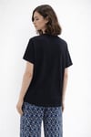 Dökümlü Bisiklet Yaka Basic Kadın T Shirt 26Y0194K1 LACİVERT