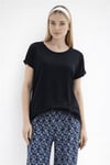 Dökümlü Bisiklet Yaka Basic Kadın T Shirt 26Y0194K1 LACİVERT
