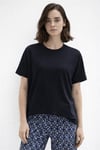 Dökümlü Bisiklet Yaka Basic Kadın T Shirt 26Y0194K1 LACİVERT