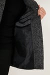 Düğmeli Dik Yaka Kırçıllı Slim Fit Kaşe Erkek Kaban 5841016 Siyah Noktalı