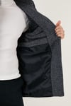 Düğmeli Dik Yaka Kırçıllı Slim Fit Kaşe Erkek Kaban 5841016 Lacivert Noktalı