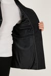 Düğmeli Kırçıllı Slim Fit Kaşe Erkek Kaban 5840099N Antrasit Noktalı