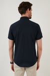 Düğmeli Yaka Pamuklu Slim Fit Cepli Erkek Gömlek CF21S111153 LACİVERT