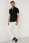 Düğmeli Yaka Pamuklu Slim Fit Cepli Erkek Gömlek CF21S111153 SİYAH