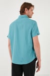 Düğmeli Yaka Pamuklu Slim Fit Cepli Erkek Gömlek CF21S111153 PETROL