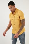 Düğmeli Yaka Pamuklu Slim Fit Cepli Erkek Gömlek CF21S111153 HARDAL