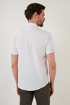 Düğmeli Yaka Pamuklu Slim Fit Cepli Erkek Gömlek CF21S111153 BEYAZ