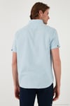 Düğmeli Yaka Pamuklu Slim Fit Cepli Erkek Gömlek CF21S111153 AÇIK MAVİ
