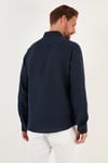 Düğmeli Yaka Uzun Kollu Regular Fit Erkek Gömlek CF23S116777 LACİVERT