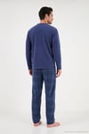 Ekoseli Bisiklet Yaka Yumuşak Dokulu Polar Erkek Pijama Takımı 6097064 İNDİGO