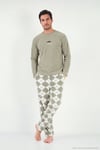 Ekoseli Bisiklet Yaka Yumuşak Dokulu Polar Erkek Pijama Takımı 6097064 GRİ