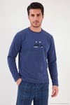 Ekoseli Bisiklet Yaka Yumuşak Dokulu Polar Erkek Pijama Takımı 6097064 İNDİGO
