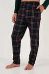Ekoseli Cepli Beli Lastikli % 100 Pamuk Regular Fit Erkek Pijama Takımı 6572001 YEŞİL