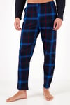 Ekoseli Cepli Beli Lastikli % 100 Pamuk Regular Fit Erkek Pijama Takımı 6572001 LACİVERT-SAKS