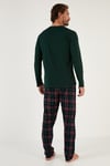 Ekoseli Cepli Beli Lastikli % 100 Pamuk Regular Fit Erkek Pijama Takımı 6572001 YEŞİL