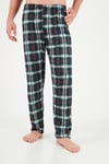Ekoseli Cepli Beli Lastikli % 100 Pamuk Regular Fit Erkek Pijama Takımı 6572001 KOYU LACİVERT