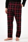 Ekoseli Cepli Beli Lastikli % 100 Pamuk Regular Fit Erkek Pijama Takımı 6572001 SİYAH-BORDO