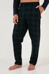 Ekoseli Cepli Beli Lastikli % 100 Pamuk Regular Fit Erkek Pijama Takımı 6572001 LACİVERT
