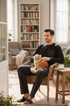Ekoseli Cepli Beli Lastikli % 100 Pamuk Regular Fit Erkek Pijama Takımı 6572001 SİYAH-FÜME