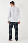 Ekoseli Pamuklu Beli Lastikli Regular Fit Uzun Kollu Erkek Pijama Takımı 6572003 GRİ MELANJ