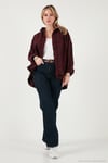 Ekoseli Pamuklu Oversize Fit Klasik Yaka Kadın Gömlek 6835002 MÜRDÜM
