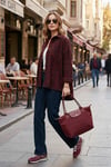 Ekoseli Pamuklu Oversize Fit Klasik Yaka Kadın Gömlek 6835002 MÜRDÜM