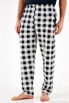 Ekoseli Pamuklu Regular Fit Kısa Kollu Erkek Pijama Takımı 60961007 LACİVERT-BEYAZ