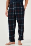 Ekoseli Pamuklu Regular Fit Kısa Kollu Erkek Pijama Takımı 60961007 LACİVERT