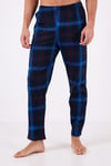Ekoseli Pamuklu Regular Fit Kısa Kollu Erkek Pijama Takımı 6572006 LACİVERT-SAKS