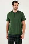 Ekoseli Pamuklu Regular Fit Kısa Kollu Erkek Pijama Takımı 60961007 YEŞİL