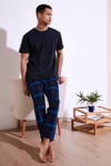 Ekoseli Pamuklu Regular Fit Kısa Kollu Erkek Pijama Takımı 6572006 LACİVERT-SAKS