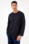 Ekoseli Pamuklu Regular Fit Uzun Kollu Erkek Pijama Takımı 6572005 LACİVERT-SAKS