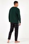 Ekoseli Pamuklu Regular Fit Uzun Kollu Erkek Pijama Takımı 6572005 YEŞİL